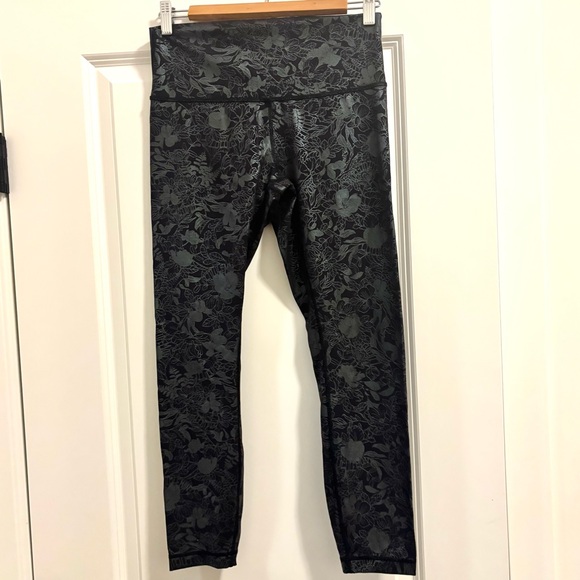 lululemon athletica Pants - Lululemon Wunder Under High Rise Legging Black Foil 25” Shine